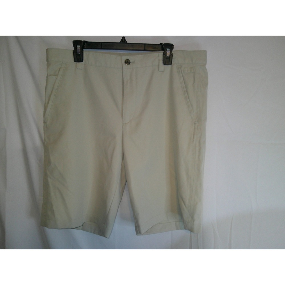 IZOD Performance Golf Shorts‎ Mens 36 Tan Flat Front Performance Stretch